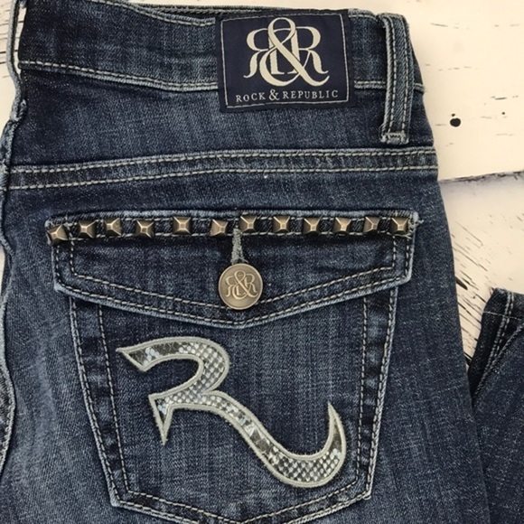ROCK & REPUBLIC Kasandra Studded Jeans sz 6 - Picture 3 of 9